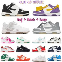 Platform White Low Out Of Office Calf Leather Sneakers Designer Athletic Shoes White Orange Red White Sand Purple Yellow Jogging Walking Men Women Tennis Trainers