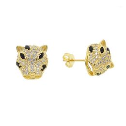 Stud European And United States Fashion Style Earrings Leopard Head Animal Metal Jewellery For Women1276s