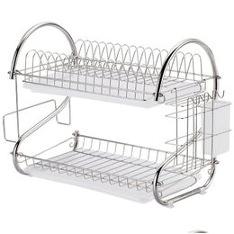 Dish Racks Bowl And Dish Drainage Rack Storage Kitchen Removable 304 Stainless Drop Delivery Home Garden Housekeeping Organisation Kit Ot4Hd