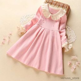 Girl's Dresses Autumn Girls Sweater Dress for Kids New Christmas Dresses Elegant Long Sleeve Children Clothing for Teens Baby Vestidos