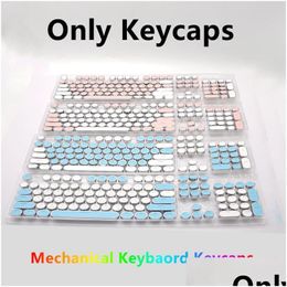 Keyboard Mouse Combos 104 Key Keycaps For Mechanical Lighttransmitting Electroplating Caps Spanish Russian En Round Drop Delivery Comp Oterf