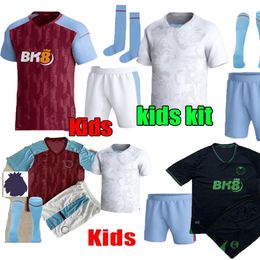 23 24 DIABY Soccer Jerseys Kids Kit Home 2023 2024 AsTOn VilLaS Football Shirt Training Away Fans Camisetas MINGS McGINN BUENDIA WATKINS Maillot Foot