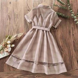 Girl's Dresses New Summer Kids Preppy Dress for Girls Plaid Dress School Uniform Outfits Children Clothes Teenagers Vestidos 4 6 8 10 12 Years