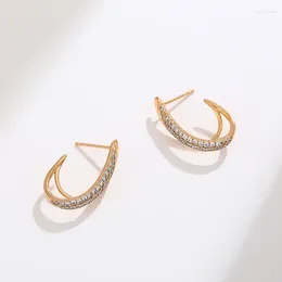 Hoop Earrings High-grade Ear Studs European And American Medieval Plated 18k Real Gold