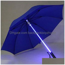 Umbrellas Umbrellas Led Light Saber Up Laser Sword Golf Changing On The Shaft/Built In Torch Flash Umbrella Tq Drop Delivery Home Gard Dh51N
