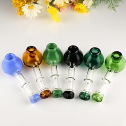 Big glass smoking pipe 4.5" glass hand pipe tobacco oil burner pipe factory directed spoon pipe