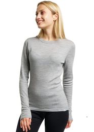 Women's Thermal Underwear 100% Merino Wool Women Thermal Underwear Winter Merino Wool Base Layer Top Women 245G Merino Long Sleeve Shirt Anti-Odor 231218