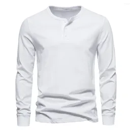 Men's T Shirts 2023 Autumn/Winter T-shirt Solid Large Versatile Long Sleeve Underlay