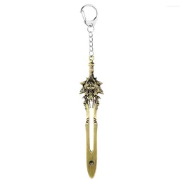 Keychains ZRM God Of War 4 Kratos Sword Olympus Keychain Antique Bronze Metal Car Keyring Holder Men Women Jewellery Accessories