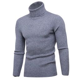 Mens Hoodies Sweatshirts Casual Men Turtleneck Sweater Autumn Winter Solid Colour Knitted Slim Fit Pullovers Long Sleeve Knitwear Warm Knitting Pullover 231218