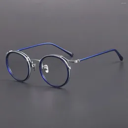Sunglasses Acetate Reading Glasses Male Women Vintage Round Eyeglasses Frame Men Anti Blue Light Optical Prescription Spectacles