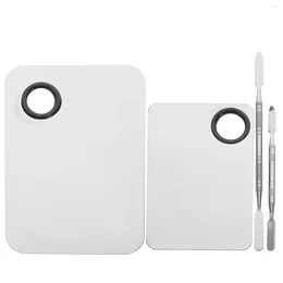 Nail Art Kits 2 Set Makeup Palette Beauty Tools Artist Colour Small Mixing Spatula For Stainless Steel Foundation Plate