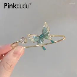 Bangle Green Butterfly Ring Retro Fashion Bracelet Temperament Elegant Trendy Alloy Rings Jewelry Gift For Girl PD1694