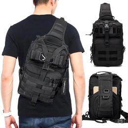 Bags Outdoor Bags Mens Tactical Shoulder Bag Molle Camouflage Sling Army Military Hiking Camping Pack Assault Fishing Hunting Backpack