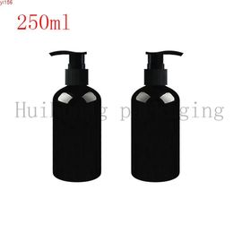 Bottle 30pcs 250ml Black cosmetic PET bottles,empty shampoo lotion pump container plastic packaging with dispenser,shower gelgood product