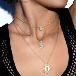 Pendant Necklaces Classic French luxury brand Jewellery rotatable geometric women's lucky amulet necklace 925 sterling silver noble jewelryL231218