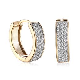 Romantic Jewellery Earrings Gold Plated Single Row Mosaic Zircon Clip-On And Screw Back Earring Accessories Valentine's Day Gif248e