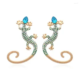 Stud Earrings Fashion Cute Lizard Rhinestone Gecko For Women Trend Cool Punk Animal Jewelry Oorbellen Brincos