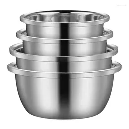 Bowls 4pcs Mixing Set Stainless Steel Nesting Kitchen For Space Saving Storage Gadgets Baking Cooking