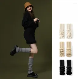 Women Socks Autumn Solid Colour Thigh High Stockings Trendy Casual Female Long Pile Up Thermal Warm Cotton Tall Tube Leggings