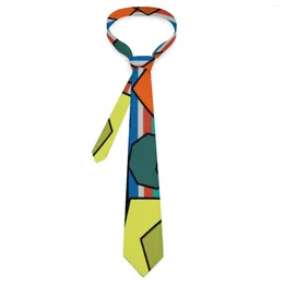 Bow Ties Lines Print Tie Bauhaus Shapes Wedding Party Neck Classic Elegant For Men Custom Collar Necktie Gift Idea