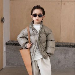 Jackets 2023 Winter Boys Down Full Sleeve Removable Loose Fashion Warm Outdoor Unhooded Cool