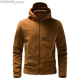 Tactical Jackets Men's Military Jacket Fashion Hooded Casual Coats Outdoor Mountaineering Cardigan Autumn Winter Tactical Fleece Jacket EU SizeL231218