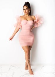 Casual Dresses Fashion Sweetheart Sexy Style Tube Top Off-Shoulder Tight Waist Hip Skirt Stretch Dress