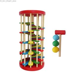 Sorting Nesting Stacking toys Kids Pounding Bench Hammer Desktop Puzzle Toy Ornaments Knock Balls The Ladder for Preschool Office Birthday Family Bedroom Q231218