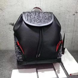 Top New Fashion backpack Luxury handbag Designer high quality lovers school bag fashion handbags studded rivets real leather women