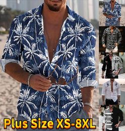 Men's Casual Shirts 2023 Lapel Shirt Hawaiian Tropical 3d Beach T-shirt Holiday Long Sleeve Summer Loose Breathable Top