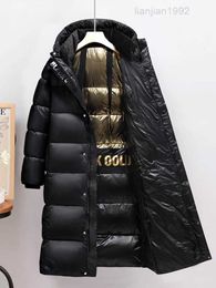 Mengkou Wei 3 Winter New Mid length Down Coat White Duck Down Thick Hooded Simple and Fashionable Couple Outer