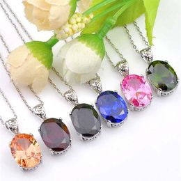 NEW 6Pc lot Luckyshine Engagement Jewellery Morganite kunzite Topaz Gems pendant 925 Sterling Silver USA Israel Wedding Pendants Jew281S