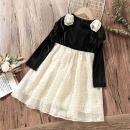 Girl's Dresses Kids Velet Dresses for Girls Clothes Teenagers Black School Preppy Outfits Children Party Costumes Baby Vestidos 6 8 10 12 Years