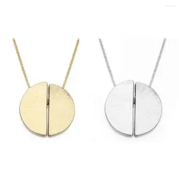 Pendant Necklaces HONGYE -Selling Simple Design Brushing Wire Drawing Semi-circle Necklace Alloy Long Femme Bijoux Collar