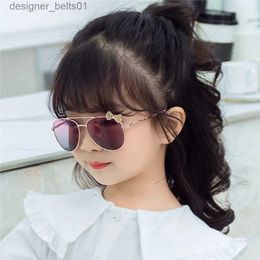 Sunglasses Kids Sunglasses Metal Frame Bow Children Sun Glasses Fashion Gilrs Outdoor Goggles Party Eyewear Cute Style EyeglassesL231218