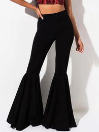 Capris 2022 Flare Pants Women Black Wide Leg Pants Women Trousers Slim Fit Bell Bottom Pants For Women