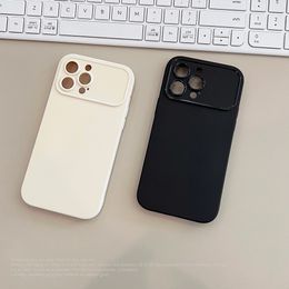 DIY Plain Protective Phone Cases For iPhone 15 14 11 13 12 11 Pro Max Back Soft PC Cover Couple Case Black White Factory Price