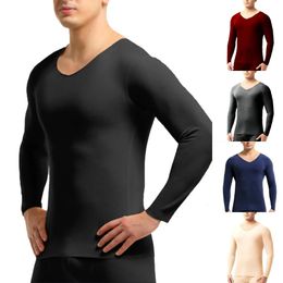 Men's Thermal Underwear Winter Thermal Underwear Shirt V Neck Men Underwear Sets Sweat Quick Drying Thermo Men Clothing Pyjamas Sleepwear 231218