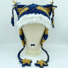 BeanieSkull Caps Cute Y2K-style Cat Ear Hat Little Devil Knitted Hat Slouchy Beanies for Women 231216