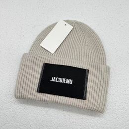 2024 Winter JAC Beanie Couple Letter Cloth Knit Soft Triple Fold Thick Warm Hat Outdoor Sport Cold Cap Ins Popular Colours Hat