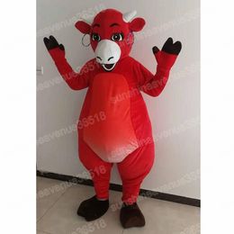 Adult size Red cow Mascot Costume Cartoon theme character Carnival Unisex Halloween Carnival Adults Birthday Party Fancy Outfit For Men Women