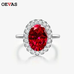 Wedding Rings OEVAS Luxury 100% 925 Sterling Silver Oval Cut Sapphire Amethyst Topaz Gemstone Engagement Couple Rings Jewellery Wholesale 5-12 231218