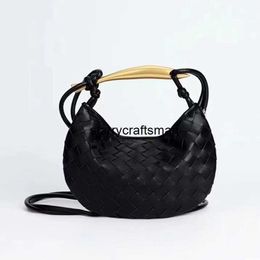 Crossbody Bags Designer Leather Handbags Botte Venetas Womens Bag Small Sardine Woven Bag Metal Handle One Shoulder Messenger Bag Leather Cowhide Casual Mini H HBUV