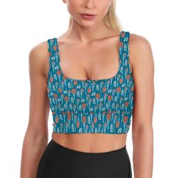 Women's Tanks Yoga Vest StudentSummer Colourful Pattern With Buds And Berries Girls' Sexy Art Elastic Four Seasons Top