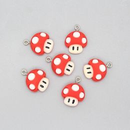 Charms 10pcs Cute Resin Mushroom Game Cartoon Anime Pendant For Diy Jewelry Make Earring Necklace Keychain Findings