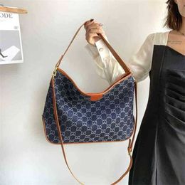 Designer women's handbag Cheap Stores 90% Off summer fashion simple large capacity Tote Bag denim cross shoulder commuting bag women