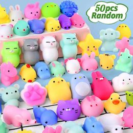 Christmas Toy 10 50PCS Mini Squishy Toys Mochi Squishies Kawaii Animal Pattern Stress Relief Squeeze For Kids Boys Girls Birthday Gifts 231218