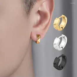 Hoop Earrings 1Pc Simple Titanium Steel Men Punk Earring Round For Women Party Fashion Sexy Jewellery