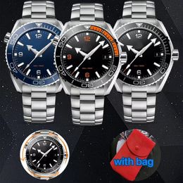 Męskie zegarek designerski zegarki wysokiej jakości morze 600 m Reloje z czerwoną torbą 43 mm ceramiczną ramkę rologio automatyczny ruch Sapphire Wodoodporny stal Montre luksusowy zegarek